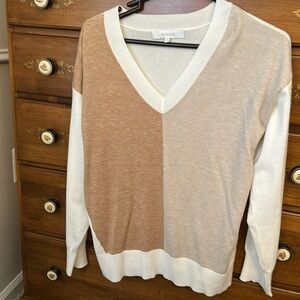 Color Block V Neck Sweater